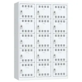 Vestiaire multicases - 3 colonnes de 5 cases - 180 x 120 cm - Gris - VINCO INDUSTRIES photo du produit
