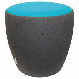 1 Pouf d'accueil gamme CHAT ceinturagegris, assise bleu turquoise photo du produit