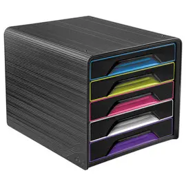 Module de classement Smoove – 5 tiroirs – Corps noir et tiroirs colorés – CEP photo du produit