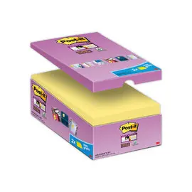 Pack de 16 16 notes repositonnables Super Sticky 76x127 mm jaune- 2 offerts photo du produit