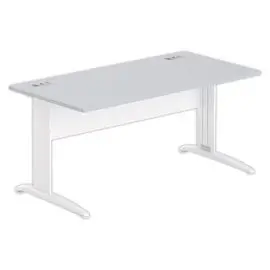 Bureau Buenos Aires - Plateau gris et pieds blancs - 160x80 cm photo du produit