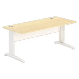 Bureau Buenos Aires - Plateau hêtre et pieds blancs - 180x80 cm photo du produit