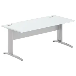 Bureau BUENOS AIRES - Plateau gris et pieds aluminium - 180x80 cm photo du produit