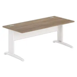 Bureau Buenos Aires - 180 x 80 cm - Plateau noyer et pieds blancs - Fiducial photo du produit