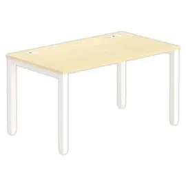 Bureau BRUXELLES 140 x 80 h&ecirc;tre - pieds blancs photo du produit