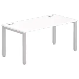 Bureau BRUXELLES 160 x 80 blanc - pieds aluminium photo du produit