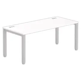 Bureau BRUXELLES 180 x 80 blanc - pieds aluminium photo du produit
