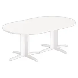 Table réunion ovale 200x120 blanc/blanc photo du produit