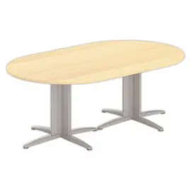 Table réunion ovale 200x120 hêtre/aluminium photo du produit
