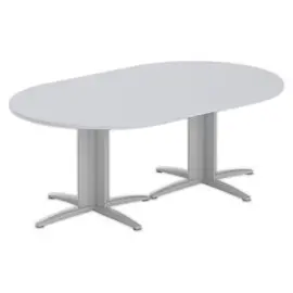 Table réunion ovale 200x120 gris/aluminium photo du produit