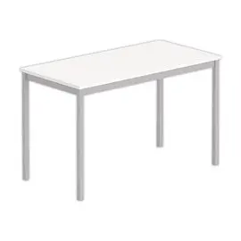 Table polyvalente rectangulaire 120 x 60 blanc / alu photo du produit