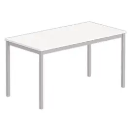 Table polyvalente rectangulaire 140 x 70 blanc / aluminium photo du produit