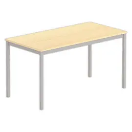Table polyvalente rectangulaire - 140 x 70 cm - Hêtre et aluminium photo du produit