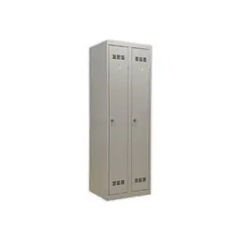 Vestiaire industrie propre 2 colonnes H.180 x L.60 cm Gris. photo du produit