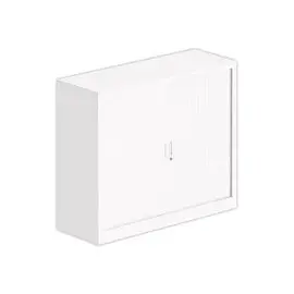 Armoire basse à rideaux - 100 x 120 cm - Blanc photo du produit