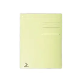 50 Chemises 3 rabats carton 280 g - Format A4 - jaune - EXACOMPTA photo du produit