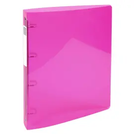 Classeur 4 anneaux polypropyl&egrave;ne transparent glac&eacute; - Dos 4 cm - rose - Exacompta photo du produit