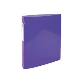 Classeur 4 anneaux polypropyl&egrave;ne transparent glac&eacute; - Dos 4 cm - violet - Exacompta photo du produit