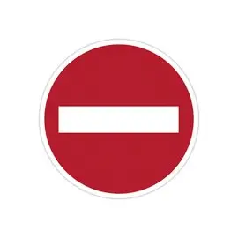 Panneau PVC rond adhésif ø 280mm Sens interdite photo du produit