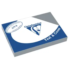 100 Couvertures grain cuir Text&Cover - A4 - 270g  - gris  - Clairefontaine photo du produit