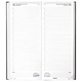 Agenda long cousu  Saturnus 101-1 jour/2 pages 12,8 x 33 cm - Janvier à décembre - BREPOLS photo du produit