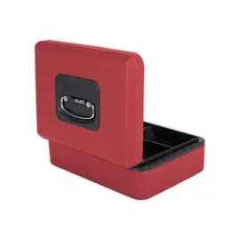 Caissette à monnaie 3 compartiments ouverture bouton poussoir rouge photo du produit