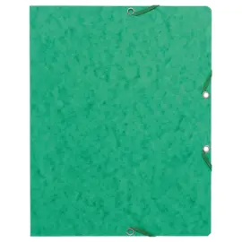 10 Chemises &agrave; &eacute;lastiques sans rabats - carte 360g - Vert - Exacompta photo du produit