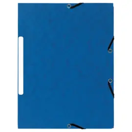 10 Chemises 3 rabats &agrave; &eacute;lastiques - Dos 1,5 cm - Bleu - Exacompta photo du produit