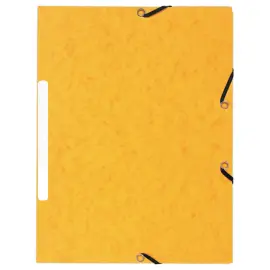 10 Chemises 3 rabats &agrave; &eacute;lastiques - Dos 1,5 cm - Jaune - Exacompta photo du produit