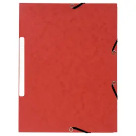 10 Chemises 3 rabats &agrave; &eacute;lastiques - Dos 1,5 cm - Rouge - Exacompta photo du produit