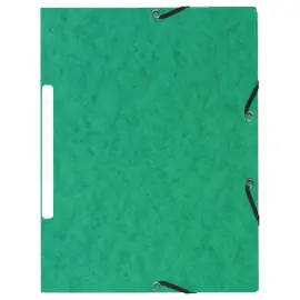 10 Chemises 3 rabats &agrave; &eacute;lastiques - Dos 1,5 cm - Vert - Exacompta photo du produit