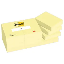 12 Notes repositionnables - 12 blocs - 38 x 51 mm - Jaune pastel - POST-IT photo du produit