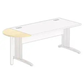 1/2 Lune bureau rectangulaire hêtre/blanc photo du produit