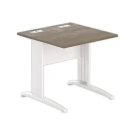 Table 80 x 80 noyer - pieds blanc photo du produit