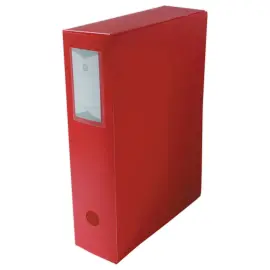 Bo&icirc;te de classement  en polypropyl&egrave;ne opaque- Dos 8 cm - rouge - Fiducial photo du produit