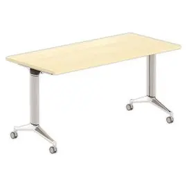 Table rabattable avec roulettes - 150x70 - Hêtre/alu photo du produit