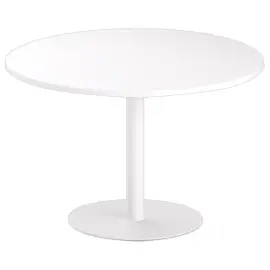 Table ronde diam 116 cm plateau blanc pied blanc pied tulipe photo du produit