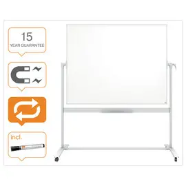 Tableau blanc magnétique mobile pivotant- 150 x 120 cm - Impression Pro - NOBO photo du produit