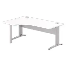 Bureau BUENOS AIRES compact retour à gauche blanc/alu, L180 photo du produit