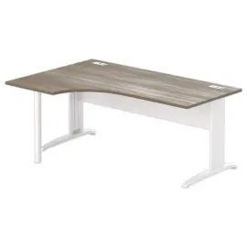 Bureau BUENOS AIRES compact retour &agrave; gauche noyer/blanc, L180 photo du produit