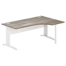 Bureau BUENOS AIRES compact retour &agrave; droite noyer/blanc, L180 photo du produit