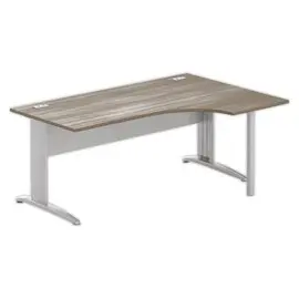 Bureau BUENOS AIRES compact retour &agrave; droite noyer/alu, L180 photo du produit