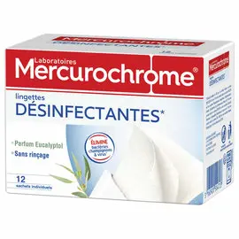 12 Lingettes d&eacute;sinfectantes Format individuel (x12) photo du produit