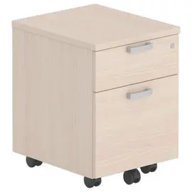 Caisson mobile mélaminé - 2 tiroirs -  Acacia clair - Monté photo du produit