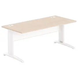 Bureau Buenos Aires - Plateau acacia clair et pieds blancs - 180x80 cm photo du produit