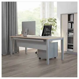Bureau BRUXELLES 120 x 80 acacia - pieds  aluminium photo du produit