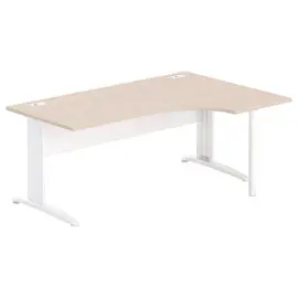 Bureau BUENOS AIRES compact retour &agrave; droite acacia/blanc, L180 photo du produit