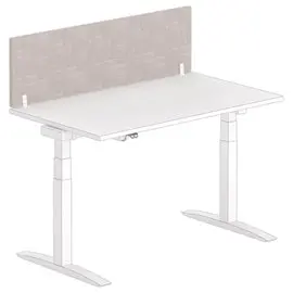 Cloisonnette acoustique pour bureau - L.140 - Gris et pince blanche photo du produit