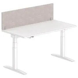 Cloisonnette acoustique pour bureau - L.160 - Gris et pince alu photo du produit