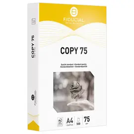 5 Ramettes de 500 feuilles de papier blanc A4 75g COPY 75 - FIDUCIAL photo du produit